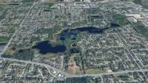 Aerial of Long Lake in Orange County